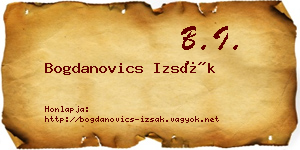 Bogdanovics Izsák névjegykártya